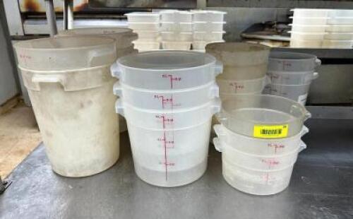 (16)- ASSORTED SIZED PLASTIC FOOD CONTAINERS
