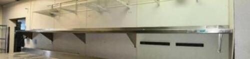 16 FOOT STAINLESS STEEL WALL SHELF