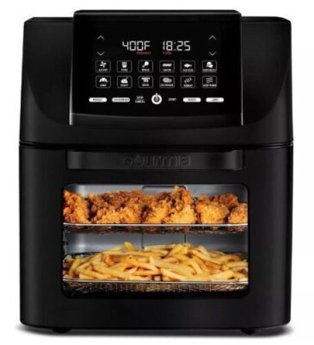 DESCRIPTION: (1) AIR FRYER OVEN ROTISSERIE DEHYDRATOR BRAND/MODEL: GOURMIA SIZE: 14 QT RETAIL$: $89.99 EA QTY: 1