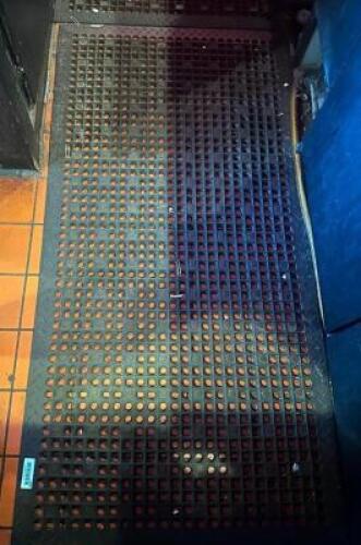 (4) 5' X 3' BLACK RUBBER TRAFFIC MATS.