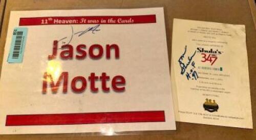 JASON MOTTE AND DON SHULA'S AUTOGRAPHS.