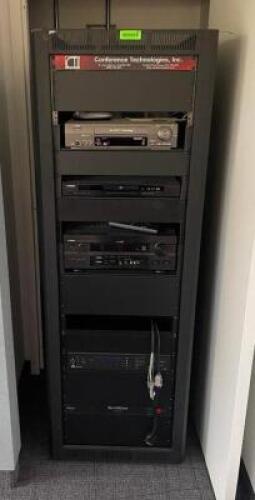 SERVER AND MEDIA CABINET WITH CONTENTS