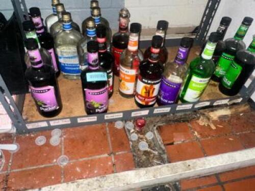 CONTENTS OF BOTTOM SHELF - ASSORTED MIXERS UN-OPENED