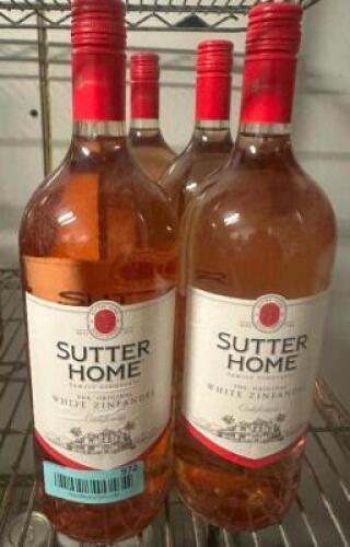 (4) BOTTLES OF SUTTER HOME WHITE ZINFANDEL