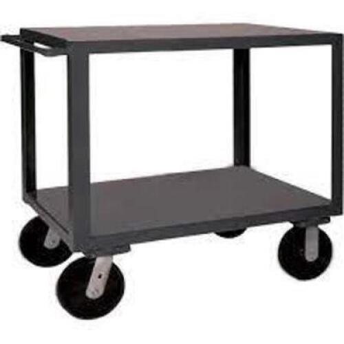 DESCRIPTION: (1) UTILITY CART BRAND/MODEL: DURHAM INFORMATION: GRAY STEEL SIZE: 2 SHELF, 24" W X 36" L X 30.5" H RETAIL$: $495.95 EA QTY: 1