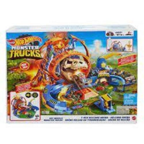 DESCRIPTION: (1) MONSTER TRUCK T REX VOLCANO ARENA TRACK SET BRAND/MODEL: HOT WHEELS INFORMATION: T-REX VOLCANO ARENA RETAIL$: $84.99 EA QTY: 1