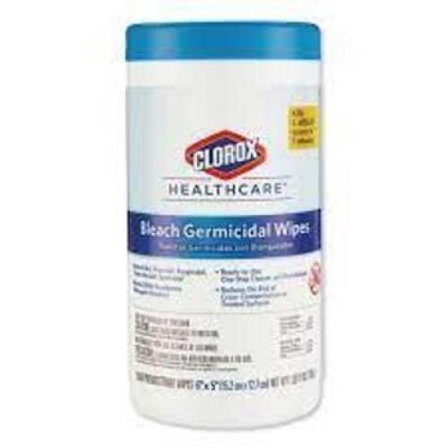 DESCRIPTION: (6) BLEACH GERMICIDAL WIPES BRAND/MODEL: CLOROX HEALTHCARE RETAIL$: $7.98 EA QTY: 6