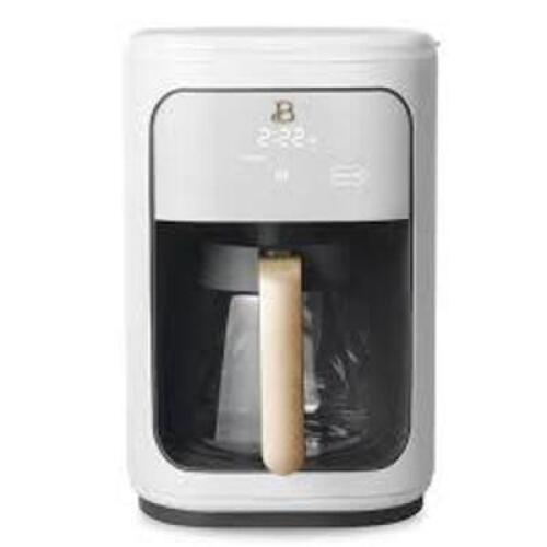 DESCRIPTION: (1) PROGRAMMABLE TOUCH SCREEN COFFEE MAKER BRAND/MODEL: BEAUTIFUL KITCHENWARE INFORMATION: WHITE ICING RETAIL$: $59.00 SIZE: 14 CUP QTY: