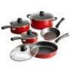 DESCRIPTION: (1) NON STICK COOKWARE SET BRAND/MODEL: TRAMONTINA #80112/646 INFORMATION: RED 9PC RETAIL$: $20.00 QTY: 1