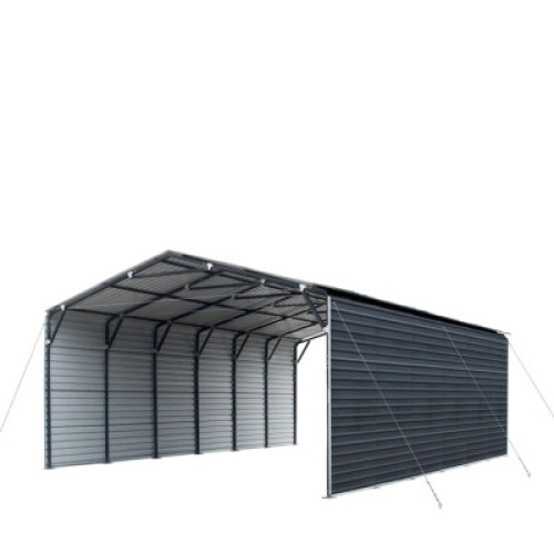 DESCRIPTION: METAL SHED CARPORT WITH ENCLOSED SIDEWALLS (CORRUGATED PANELS) BRAND/MODEL: DIGGIT MSC2030F SIZE: 20'X30'X10' RETAIL$: $5,499.00 QTY: 1