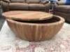 WOOD STORAGE OTTOMAN/TABLE