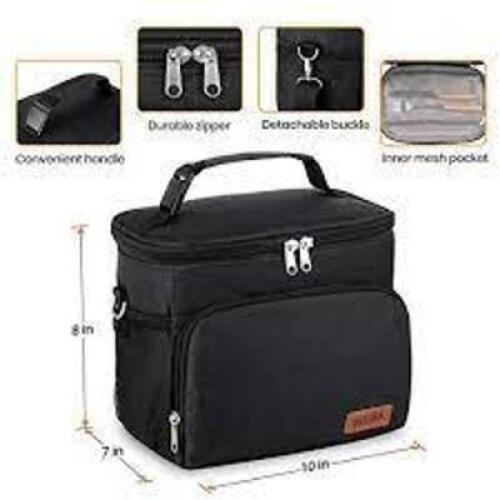 DESCRIPTION: (1) INSULATED LUNCH BAG BRAND/MODEL: NIUTA #B08PDLYGGP INFORMATION: BLACK RETAIL$: $20.00 SIZE: 15-27 IN QTY: 1