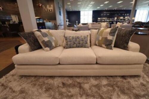 WHITE SOFA W/ ACCENT PILLOWS