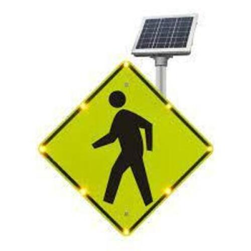 DESCRIPTION: (1) BLINKERSIGN, PEDESTRIAN CROSSING BRAND/MODEL: TAPCO #2180-00214 INFORMATION: AMBER LEDS SIZE: 30" RETAIL$: $1695.00 EA QTY: 1