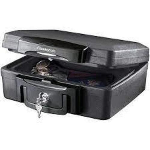 DESCRIPTION: (1) WATER AND FIREPROOF CHEST BRAND/MODEL: SENTRYSAFE #5G00940 INFORMATION: BLACK RETAIL$: $75.50 SIZE: 3.4X12X7.4 QTY: 1