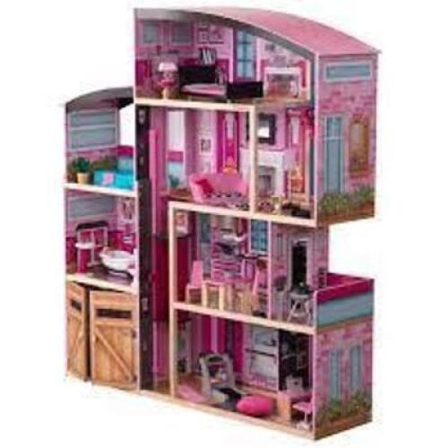 DESCRIPTION: (1) DOLLHOUSE MANSION BRAND/MODEL: KIDKRAFT #SHIMMER MANSION INFORMATION: PINK RETAIL$: $266.98 EA QTY: 1