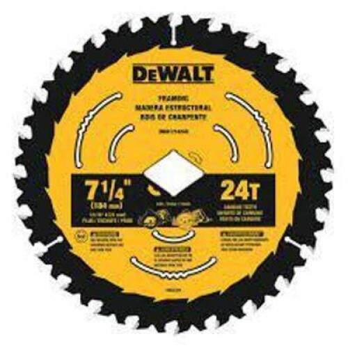 DESCRIPTION: (10) CIRCULAR SAW BLADEBRAND/MODEL: DEWALT #DWA171424DB10INFORMATION: 24TSIZE: 7-1/4"RETAIL$: $134.30/10PACKQTY: 10