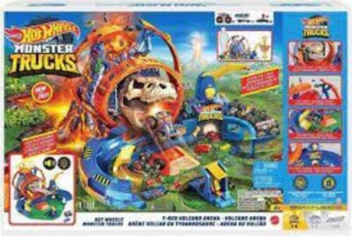 DESCRIPTION: (1) MONSTER TRUCK T REX VOLCANO ARENA TRACK SET BRAND/MODEL: HOT WHEELS RETAIL$: $84.99 EA QTY: 1