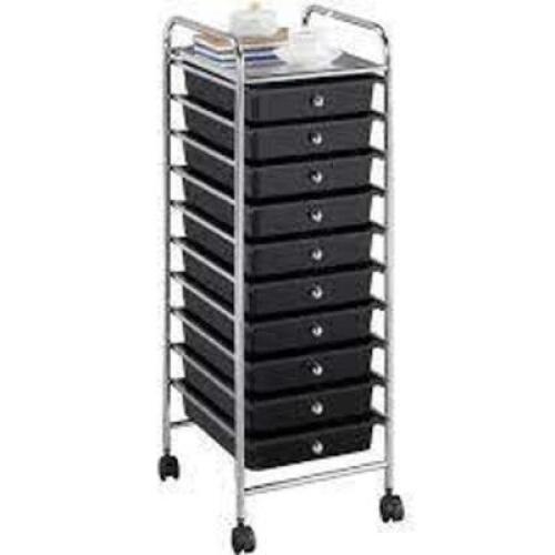 DESCRIPTION: (1) ROLLING DRAWER CARTS BRAND/MODEL: YAHEETECH #592112 INFORMATION: WHITE SIZE: 10 DRAWERS RETAIL$: $46.99 EA QTY: 1