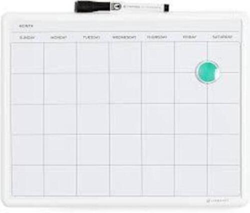 DESCRIPTION: (1) DRY ERASE CALENDAR BOARD BRAND/MODEL: U BRANDS $735UU RETAIL$: $10.00 SIZE: 16X20 QTY: 1