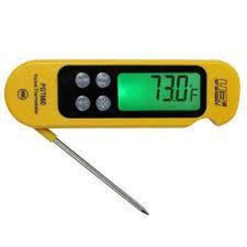 DESCRIPTION: (1) DIGITAL POCKET THERMOMETER BRAND/MODEL: UEI TEST INSTRUMENTS #55UX44 INFORMATION: YELLOW SIZE: SIDE READING PEN STYLE POCKET THERMOME