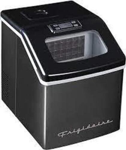 DESCRIPTION: (1) COUNTERTOP ICE MAKER BRAND/MODEL: FRIGIDAIRE #EFIC452-SSBLACK INFORMATION: BLACK RETAIL$: $200.00 SIZE: 40 LB QTY: 1
