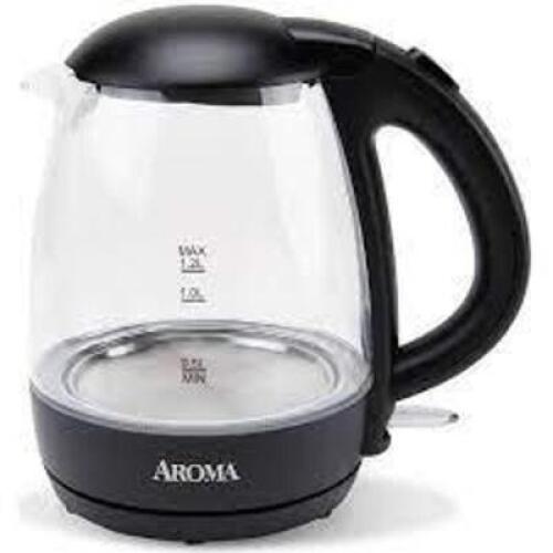 DESCRIPTION: (1) GLASSS DIGITAL KETTLE BRAND/MODEL: AROMA SIZE: 7 CUPS RETAIL$: $50.00 EA QTY: 1