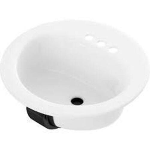 DESCRIPTION: (1) LAVATORY SINK BRAND/MODEL: BOOTZ #2435-00 INFORMATION: WHITE SIZE: 19" ROUND RETAIL$: $78.82 EA QTY: 1
