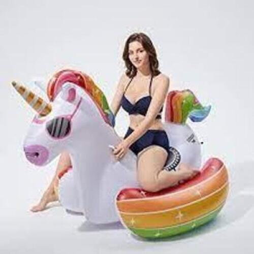 DESCRIPTION: (1) POOL FLOAT BRAND/MODEL: BRAVOSTAR INFORMATION: RAINBOW UNICORN RETAIL$: $46.03 EA QTY: 1