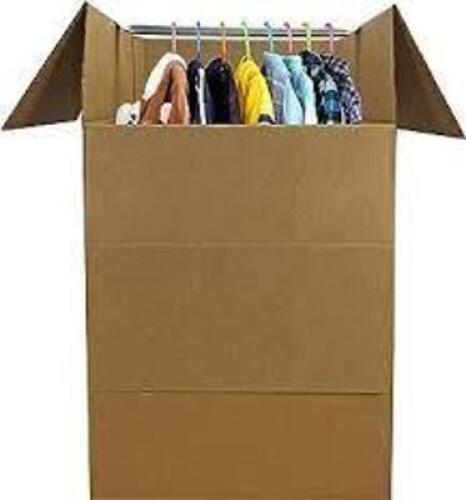DESCRIPTION: (4) CARDBOARD WARDROBE MOVING BOX BRAND/MODEL: ULINE SIZE: 20X20X34 RETAIL$: $85.42 EA QTY: 4