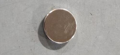 DESCRIPTION: (10) N52 NEODYMIUM DISK MAGNETS BRAND/MODEL: BUNTING N52P937125 SIZE: 0.937" DIA 14.8 LB PULLING FORCE RETAIL$: $58.50 QTY: 10