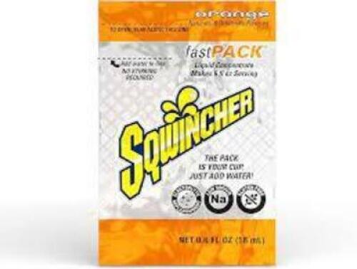 DESCRIPTION: (2) BOX OF (50) SINGLE SERVE SPORTS DRINK CONCENTRATE POWDERBRAND/MODEL: SQWINCHER FAST PACKINFORMATION: ORANGESIZE: .6 OZRETAIL$: $50.00 EAQTY: 2