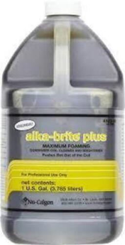DESCRIPTION: (2) CONDENSER COIL CLEANER BRAND/MODEL: NU-CALGON ALKA-BRITE #4120-08 SIZE: 1 GALLON RETAIL$: $25.00 EA QTY: 2
