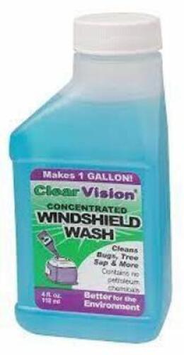 DESCRIPTION: (10) CONCENTRATED WINSHIELD WASH BRAND/MODEL: CLEAR VISION SIZE: 4 FL OZ RETAIL$: $14.33 TOTAL QTY: 10