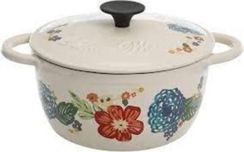 DESCRIPTION: (1) CASSEROLE WITH LID BRAND/MODEL: PIONEER WOMAN #124743.02 INFORMATION: DAZZLING DAHLIAS RETAIL$: $40.00 SIZE: 3 QT QTY: 1
