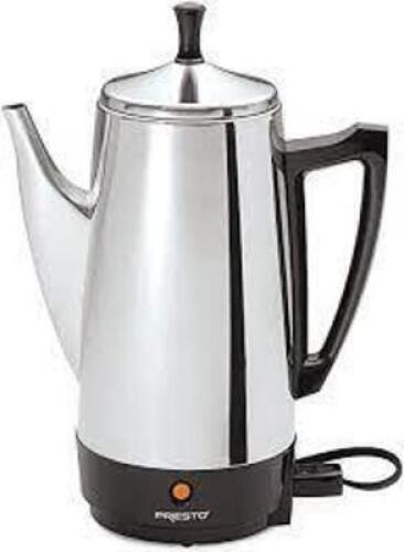 DESCRIPTION: (1) COFFEE MAKER BRAND/MODEL: PRESTO #02811 INFORMATION: STAINLESS STEEL RETAIL$: $74.99 SIZE: 12 CUP QTY: 1