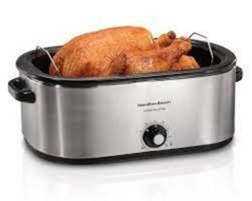 DESCRIPTION: (1) OVEN ROSTER BRAND/MODEL: HAMILTON BEACH #32229R INFORMATION: STAINLESS STEEL RETAIL$: $79.99 SIZE: 22 QT QTY: 1