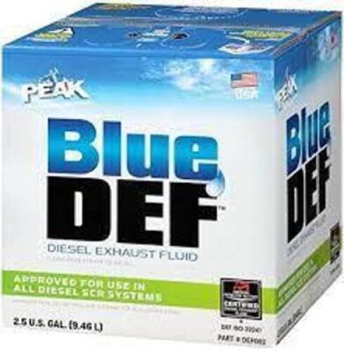 DESCRIPTION: (2) JUG OF DIESEL TREATMENT BRAND/MODEL: BLUE DEF SIZE: 2.5 GALLON RETAIL$: $20.00 EA QTY: 2