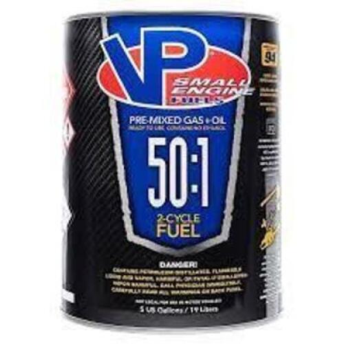 DESCRIPTION: (1) PRE-MIXED GAS AND OIL BRAND/MODEL: VP SMALL ENGINE FUELS INFORMATION: 50:1 SIZE: 5 GALLON RETAIL$: $168.04 EA QTY: 1