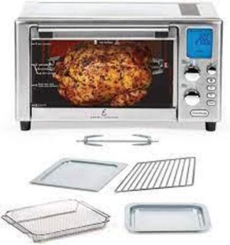 DESCRIPTION: (1) AIRFRYER BRAND/MODEL: EMERIL LAGASSE #VIPRB-POWER AIRFRYER 360 PLUS INFORMATION: SILVER RETAIL$: $169.00 SIZE: 9.50 X 19.00 X 15.00 Q