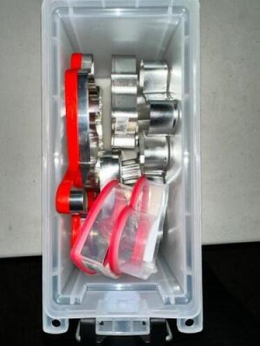 STORAGE BIN W/ ASSORTED COOKIE CUTTERS