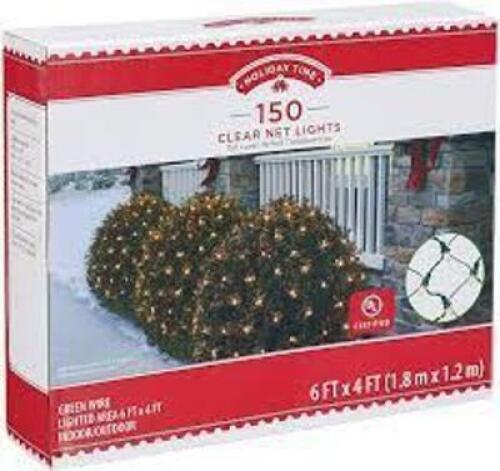 DESCRIPTION: (3) CLEAR NET LIGHT BRAND/MODEL: HOLIDAY TIME RETAIL$: $23.71 EA SIZE: 4X6 150 COUNT QTY: 3