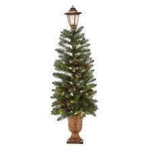 DESCRIPTION: (1) PRE-LIT POTTED SLIM ARTIFICIAL CHRISTMAS TREE BRAND/MODEL: HOLIDAY LIVING #2127161 INFORMATION: WHITE LIGHTS RETAIL$: $60.00 SIZE: 4