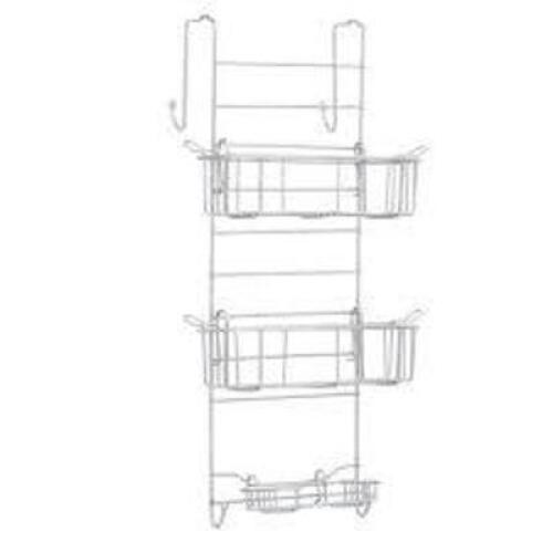 DESCRIPTION: (1) SHOWER DOOR CADDY BRAND/MODEL: ZENNA HOME #E7803SS INFORMATION: CHROME RETAIL$: $20.00 QTY: 1