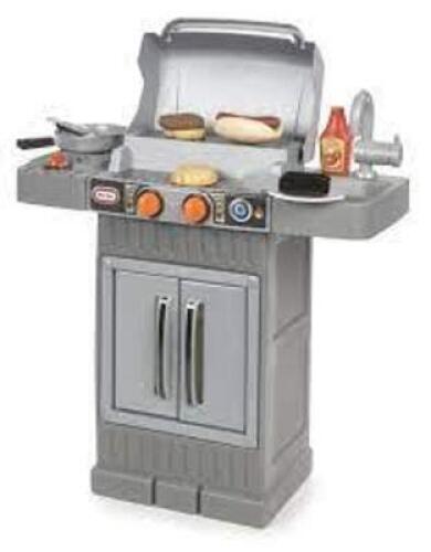 DESCRIPTION: (1) COOK N GROW BBQ GRILL WITH COOKING ACCESSORIES AND PLAY FOOD BRAND/MODEL: LITTLE TIKES #633904M RETAIL$: $40.00 SIZE: 23.25 X 10.50 X