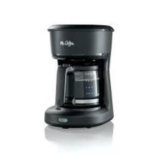 DESCRIPTION: (1) PROGRAMMABLE COFFEE MAKER BRAND/MODEL: MR. COFFEE #BVMC-PC05BL1-NP INFORMATION: BLACK RETAIL$: $17.98 SIZE: 5 CUP QTY: 1