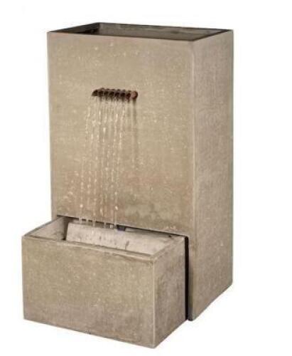 DESCRIPTION: (1) WATERFALL FOUNTAIN BRAND/MODEL: SAVERNE INFORMATION: ELECTRIC PUMP RECYCLES WATER, NO PLUMBING NEEDED RETAIL$: $499 SIZE: 41.3" X 25.