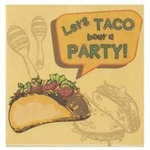 DESCRIPTION: (1) DISPOSABLE DINNERWARE SET BRAND/MODEL: BLUE PANDA #LJ-GDPLS-032218-91-1 INFORMATION: TACO DESIGN SIZE: SERVES 24 RETAIL$: $16.00 EA Q