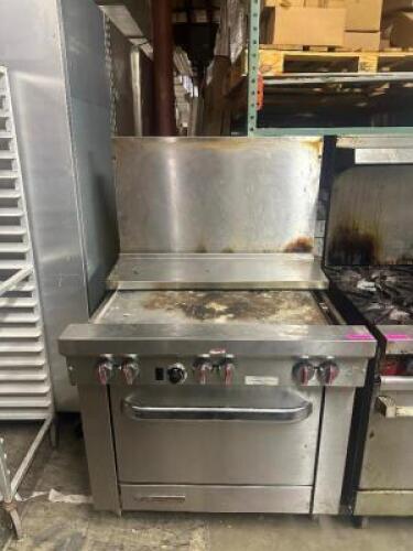 36" GAS 6 BURNER RANGE/OVEN WITH GRIDDLE COVER