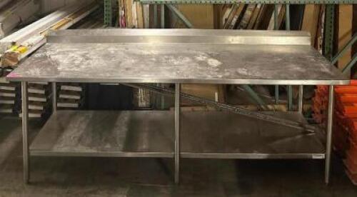 96" STAINLESS STEEL PREP TABLE WITH UNDERSHELF